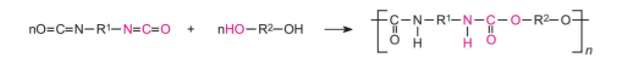 二异氰酸酯与二醇反应：